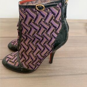 Missoni Purple and Black Patterned Heeled Boots